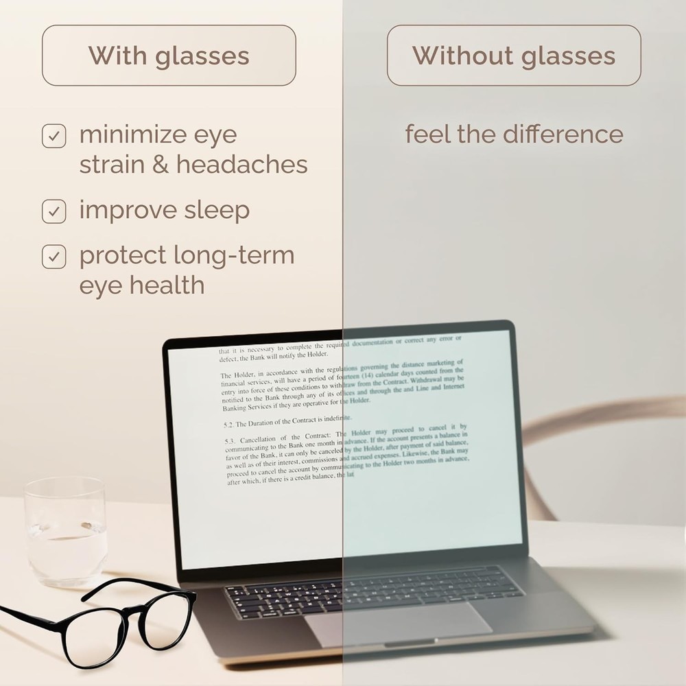 IBOANN Chic Blue Light Blocking Glasses Women 3-Pack Round Frames Screen-Ready