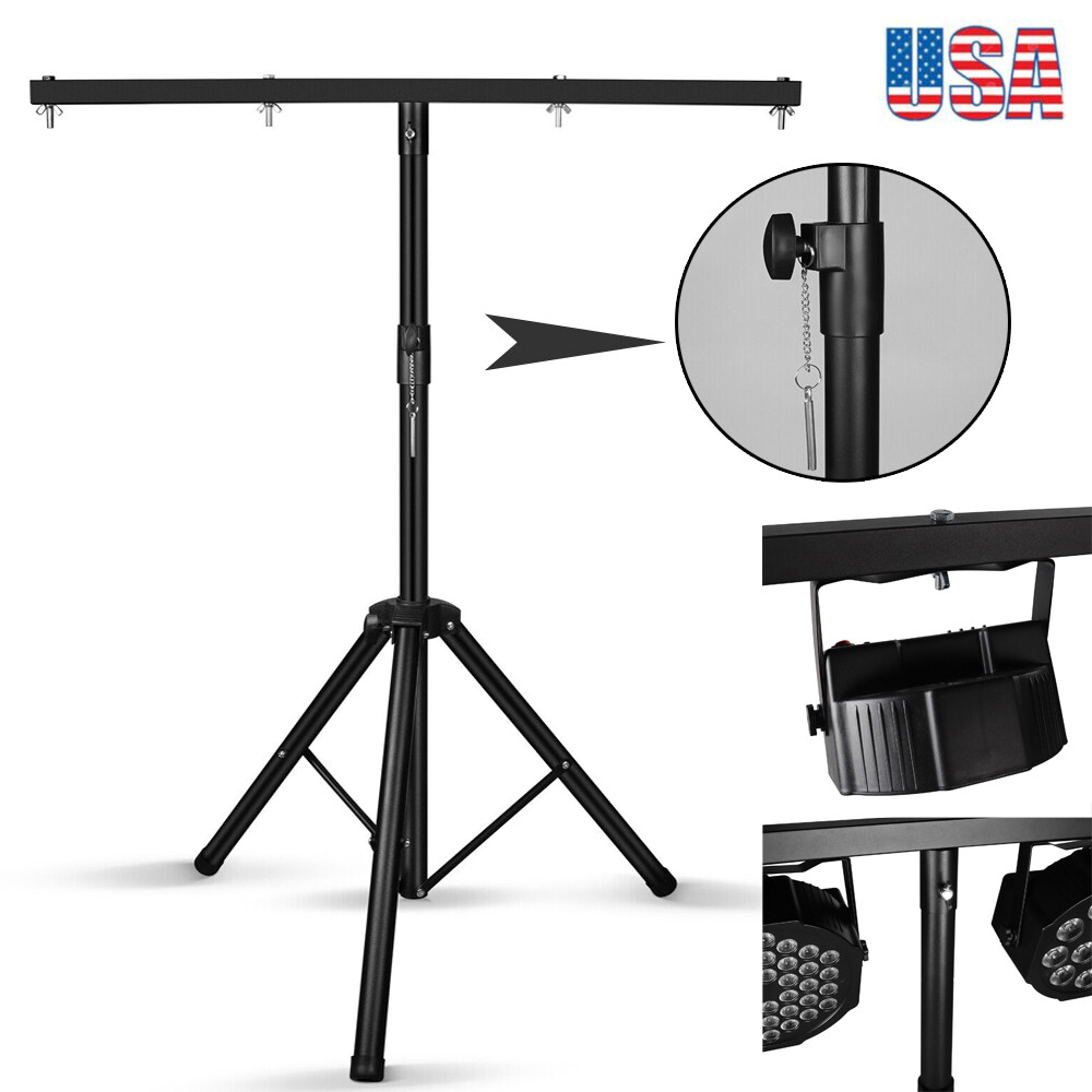 LED Par Light Tripod Stand &T-Bar Adjustable Stage Lighting DJ Disco Light Stand