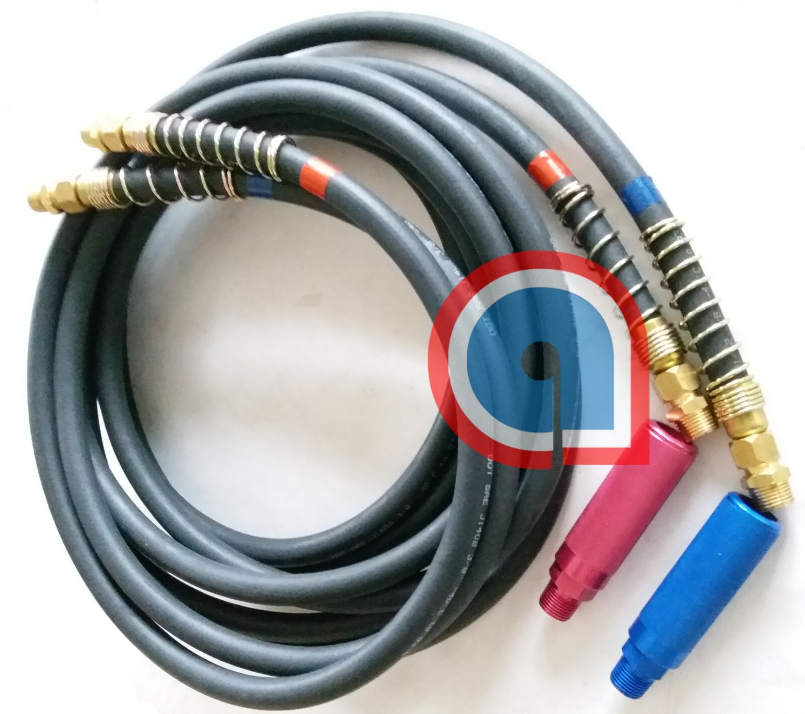 Rubber Air Line Set 12' w/Red & Blue handles 1/2" Swivel fittings Ref:11-8112