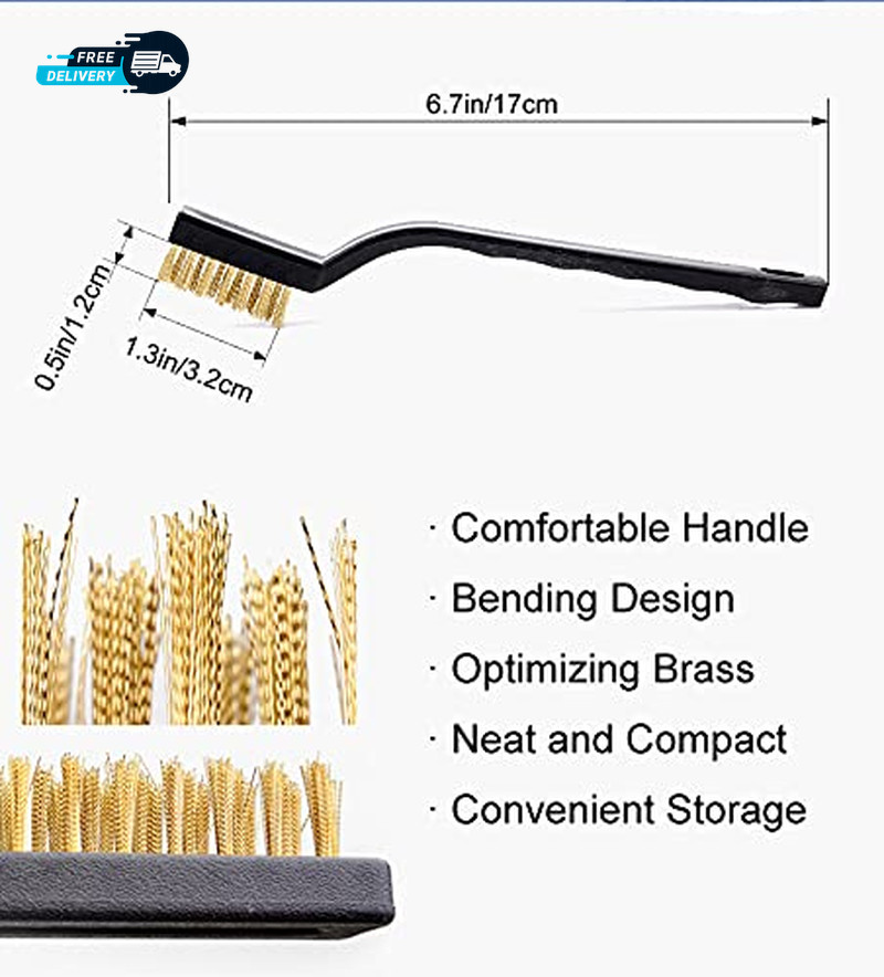 Brass Wire Brush Rust Remover Small Wire Brush for Cleaning Paint Stripper