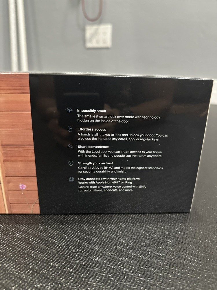 Level Lock Touch Edition - The Invisible Smart Lock - Matte Black, Sealed