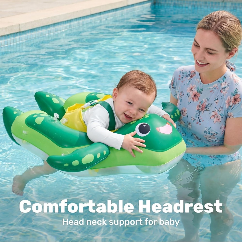 Baby Float Ring with Removable Sun Canopy Infant Swim Float Pool Accessory