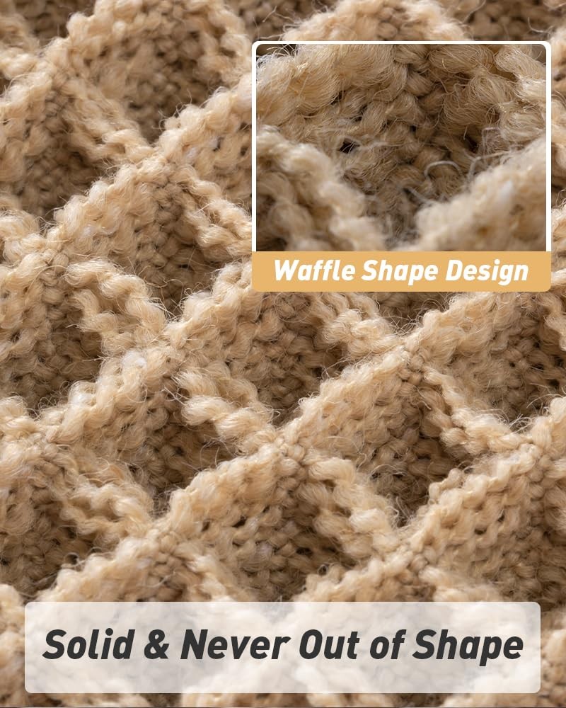 AMOAMI Upgraded Waffle Bath Mat, Super 1'5" x 2' (Rectangular), Brown