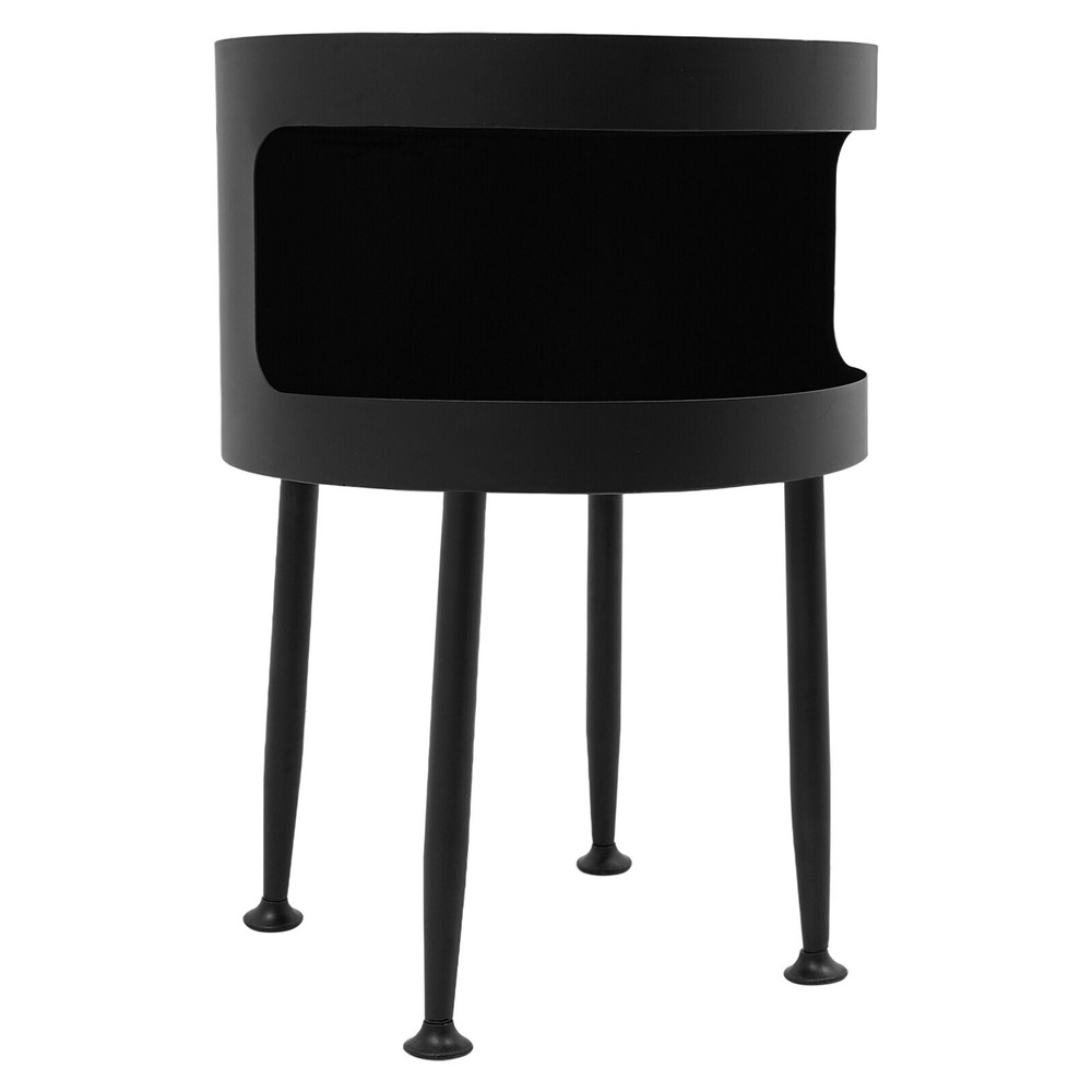 40x40x55cm Modern Side Table, Round Table with Open Storage, Bedside Table
