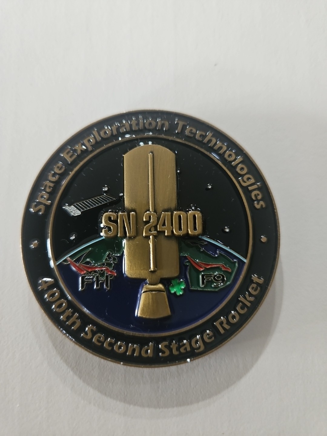 SpaceX 400th Merlin-D Vacuum Engine Challenge Coin. This limited-edition