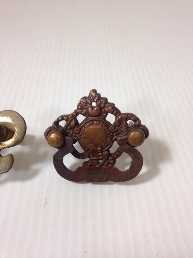 Antique Brass Drawer Pull lot 2 Ornate Hardware