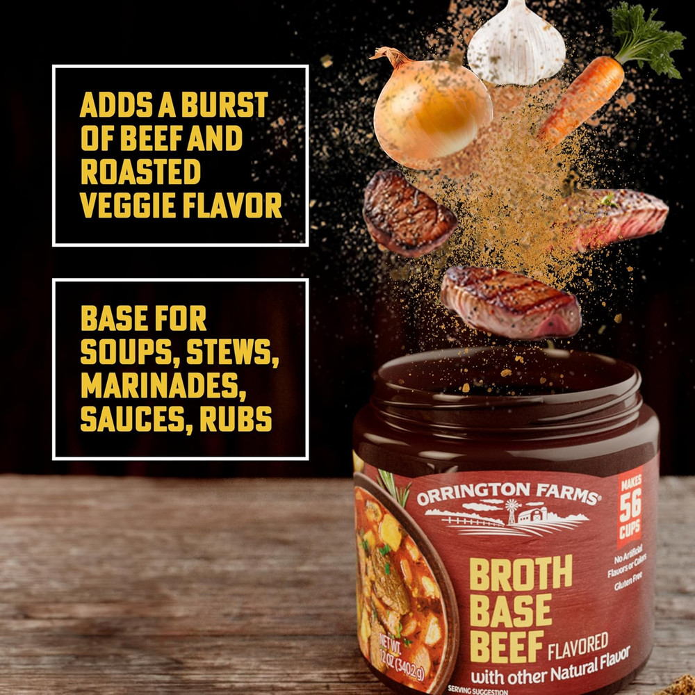 Beef Flavored Broth Base, Granulated Beef Flavored Bouillon, Versatile Usage, Se