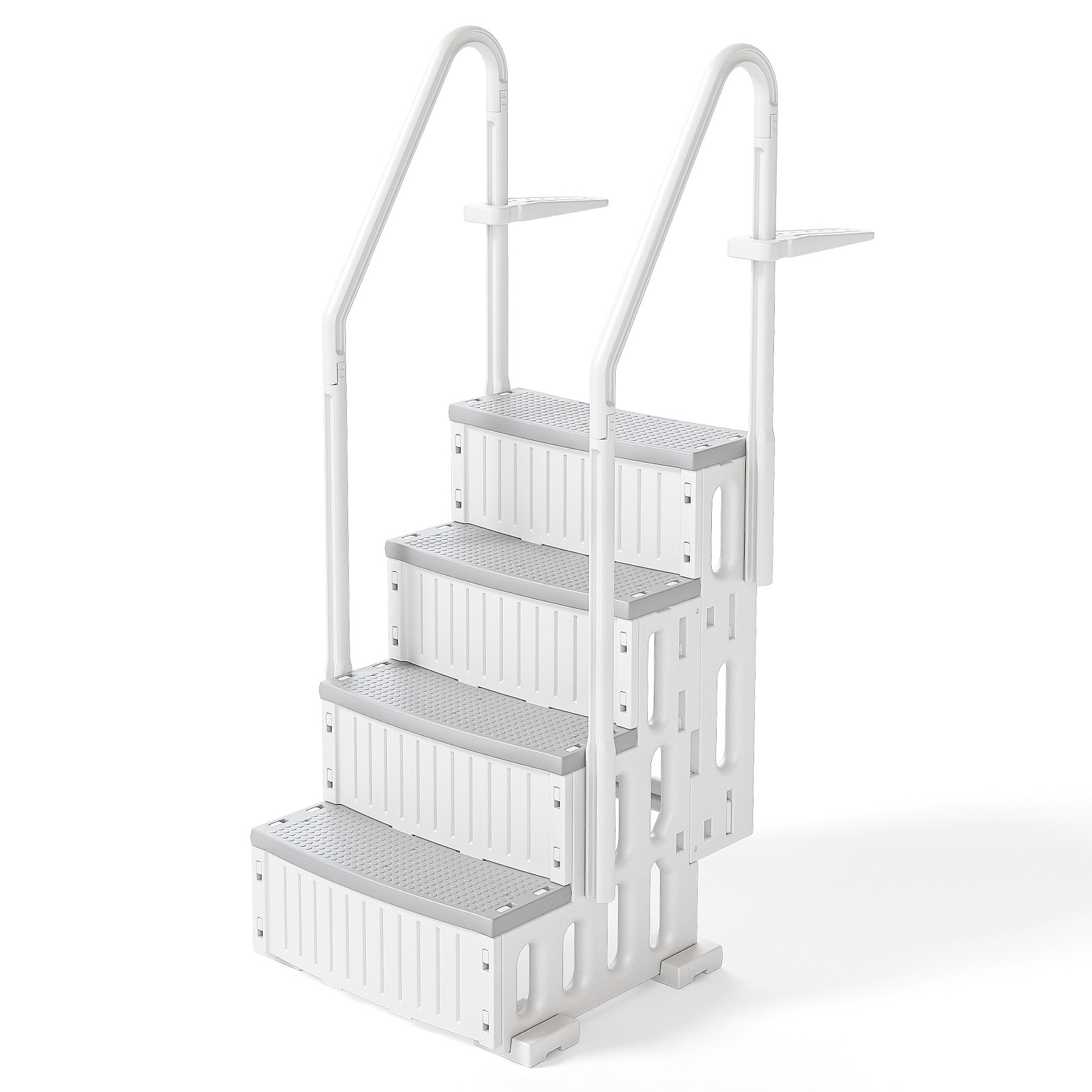 Swimming Pool Ladder 4-Step Adjustable Plate Handrail Step for In/Outdoor Pool