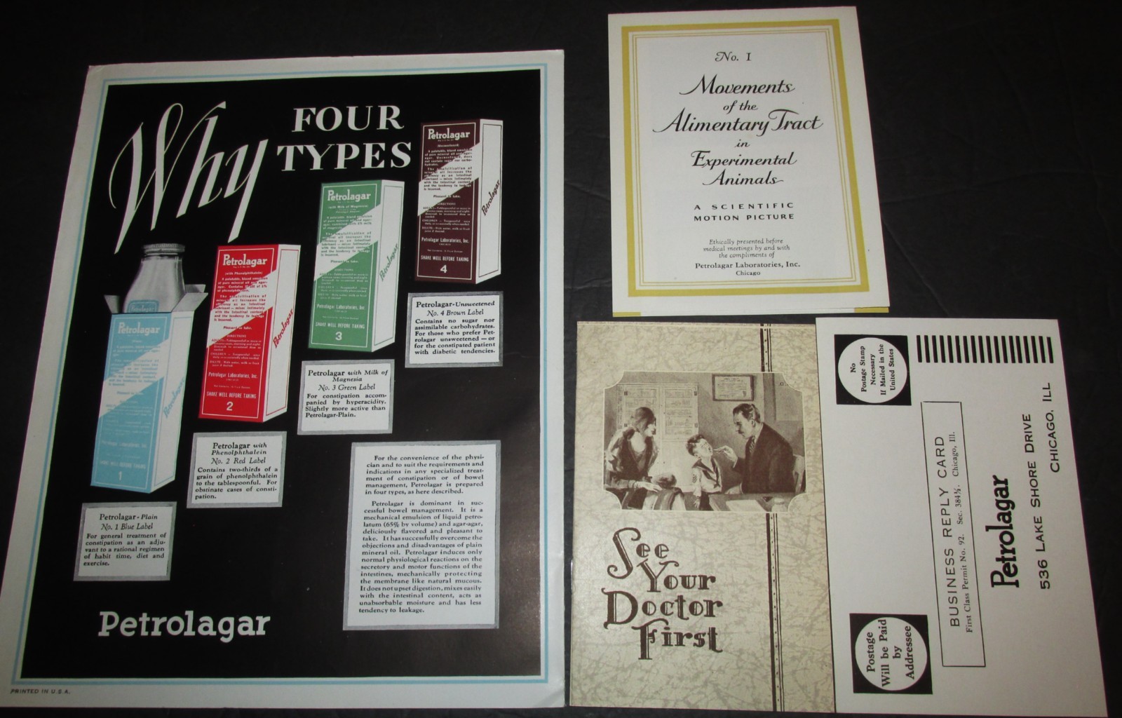 1929 Medical Booklet ILLUSTRATIONS OF THE LARGE BOWEL In Original Envelope