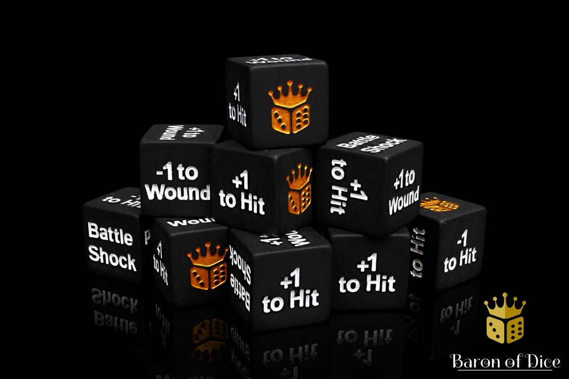 Baron of Dice: 10 Premium Wargaming Dice - Battleshock and Counter Dice