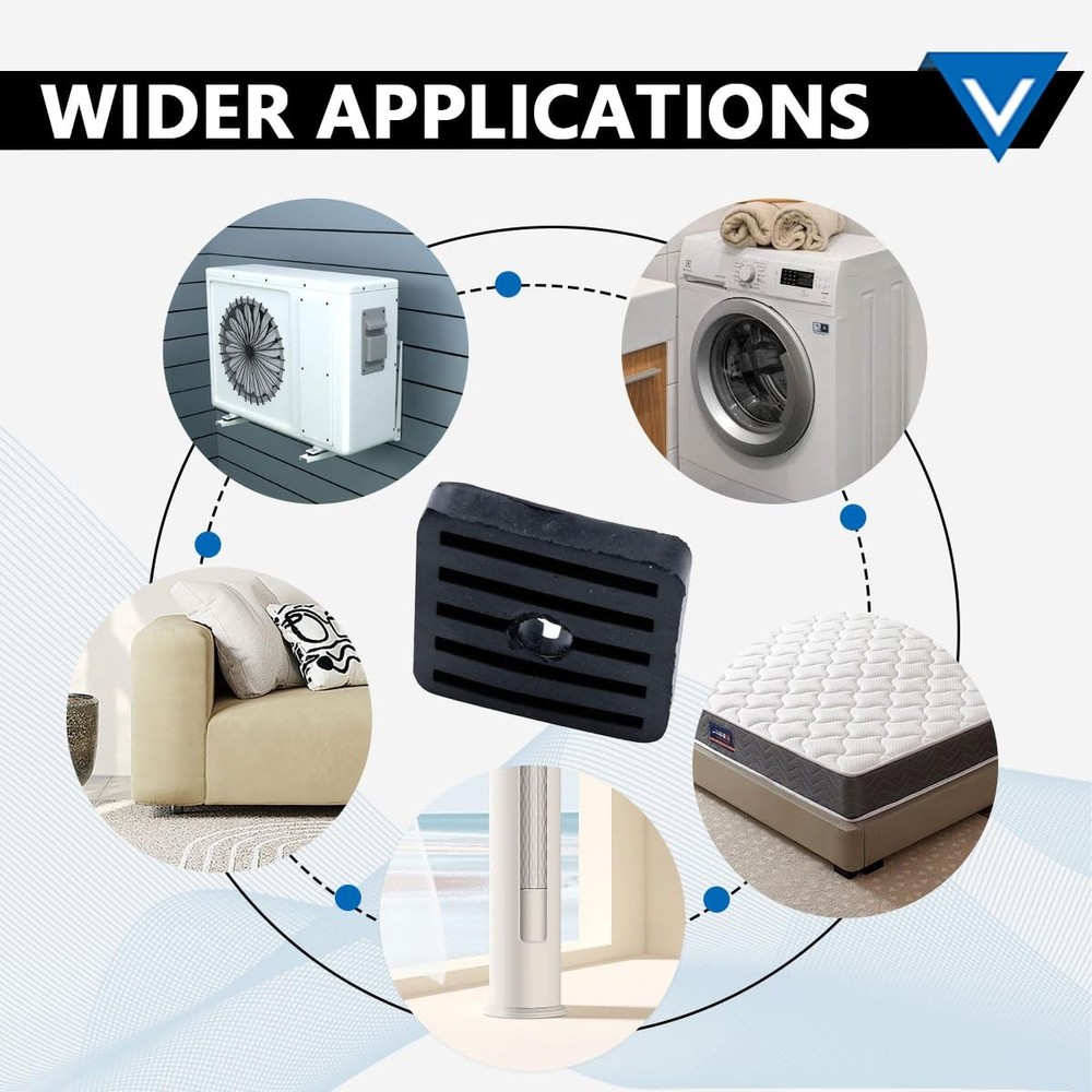 4 Pcs Mini Split AntiVibration Pads, Air Conditioner Shock Pad, Wall Mounting