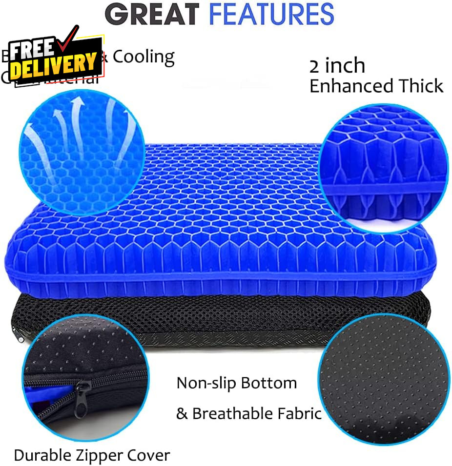 Gel Seat Cushion for Long Sitting Extra Thick Gel Cushion for Wheelchair So.....