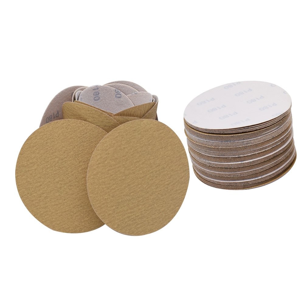 100 Pack 6" High Quality 180 Grit NO-Hole Hook Loop Pads Sanding Disc Flocking