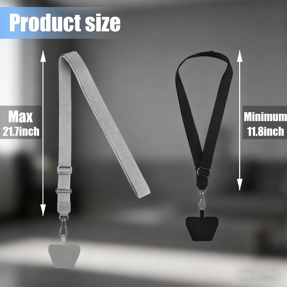 Bestac Adjustable Phone Strap - Multifunctional regular size, Black+gray