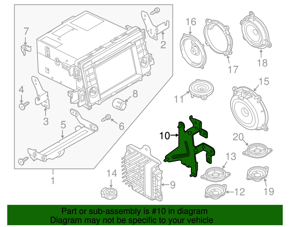 Genuine Mazda Amplifier Bracket GHP9-66-9B0