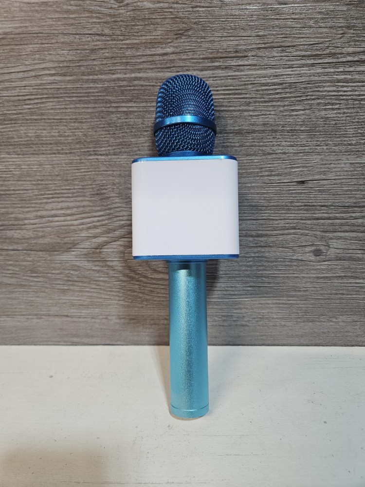 Blue Wireless Karaoke Microphone w/ Built‑In Speaker & Controls – Tested Works