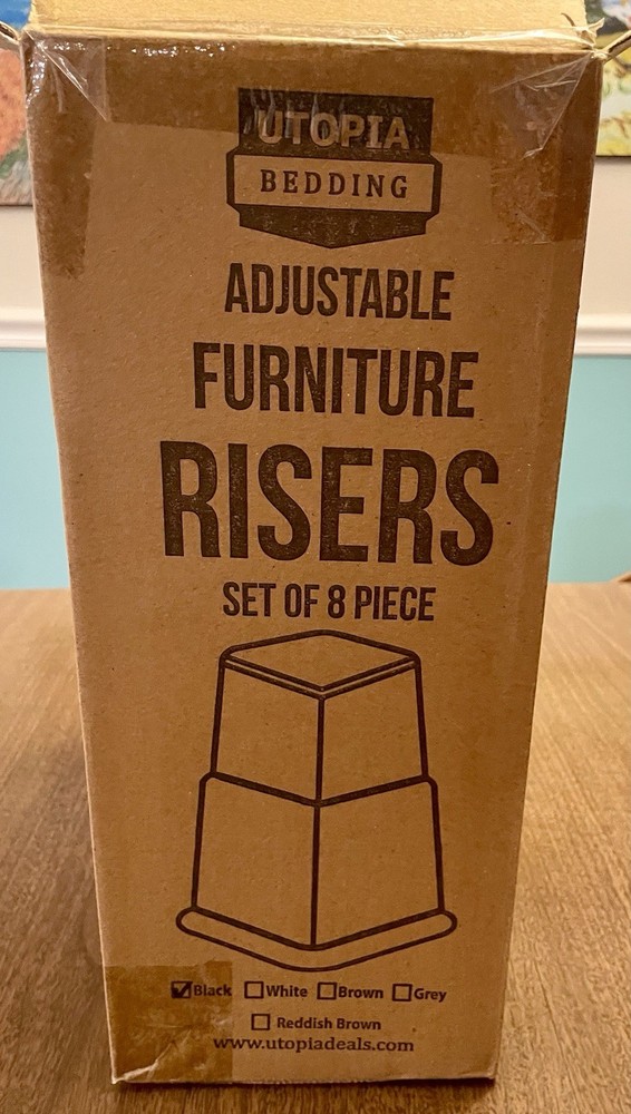 Furniture Risers 8 Pc Adjustable Bed Sofa Chair Utopia Bedding 3” 5” 8” Square