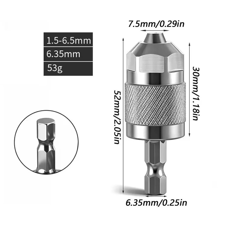 1pc Drill Chuck Adapter Quick Change Hex Shank Converter - NEW