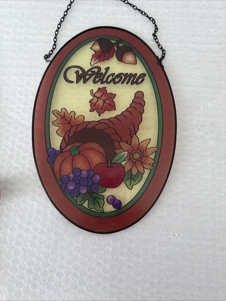 Welcome Home Cornucopia Suncatcher Fall Thanksgiving Decor