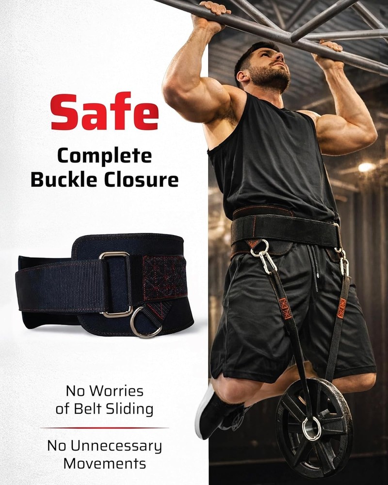 Ultimate Dip Belt | Secure Closure - No Sliding Down | Structured Back Suppor...