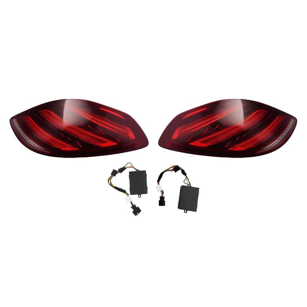 Tail Lights for 2014-2016 S-Class W222 Left Right Black Red LED Sequential