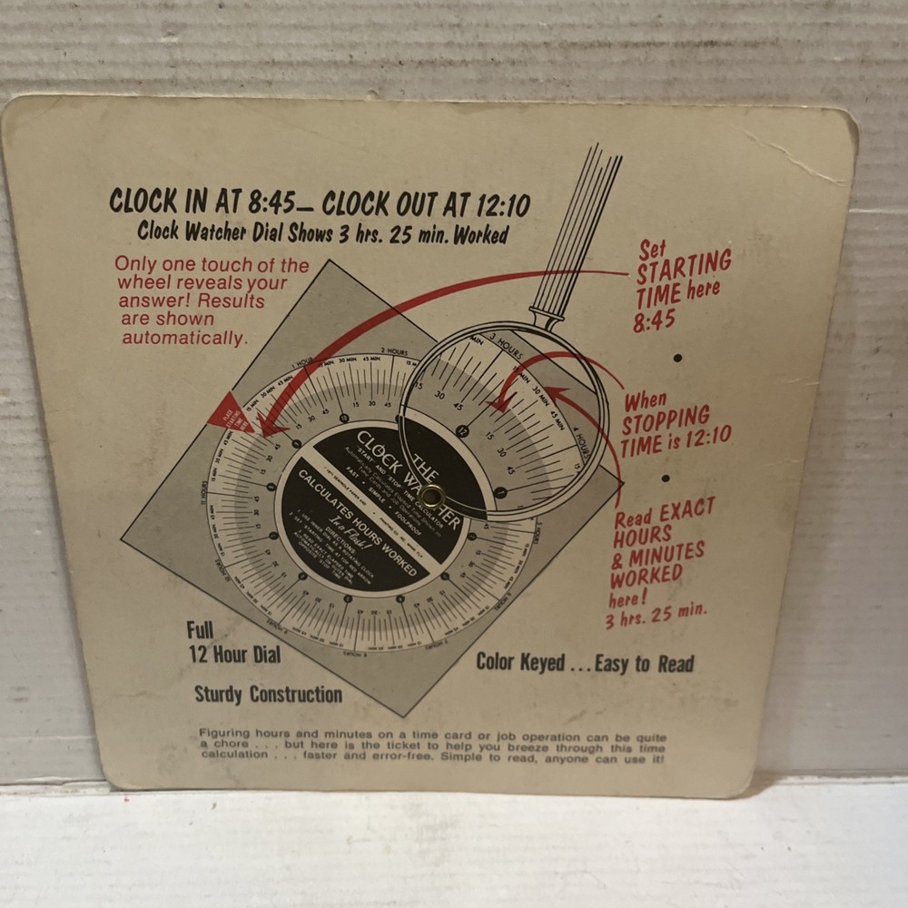 Vintage MANUAL HOURS CALCULATION