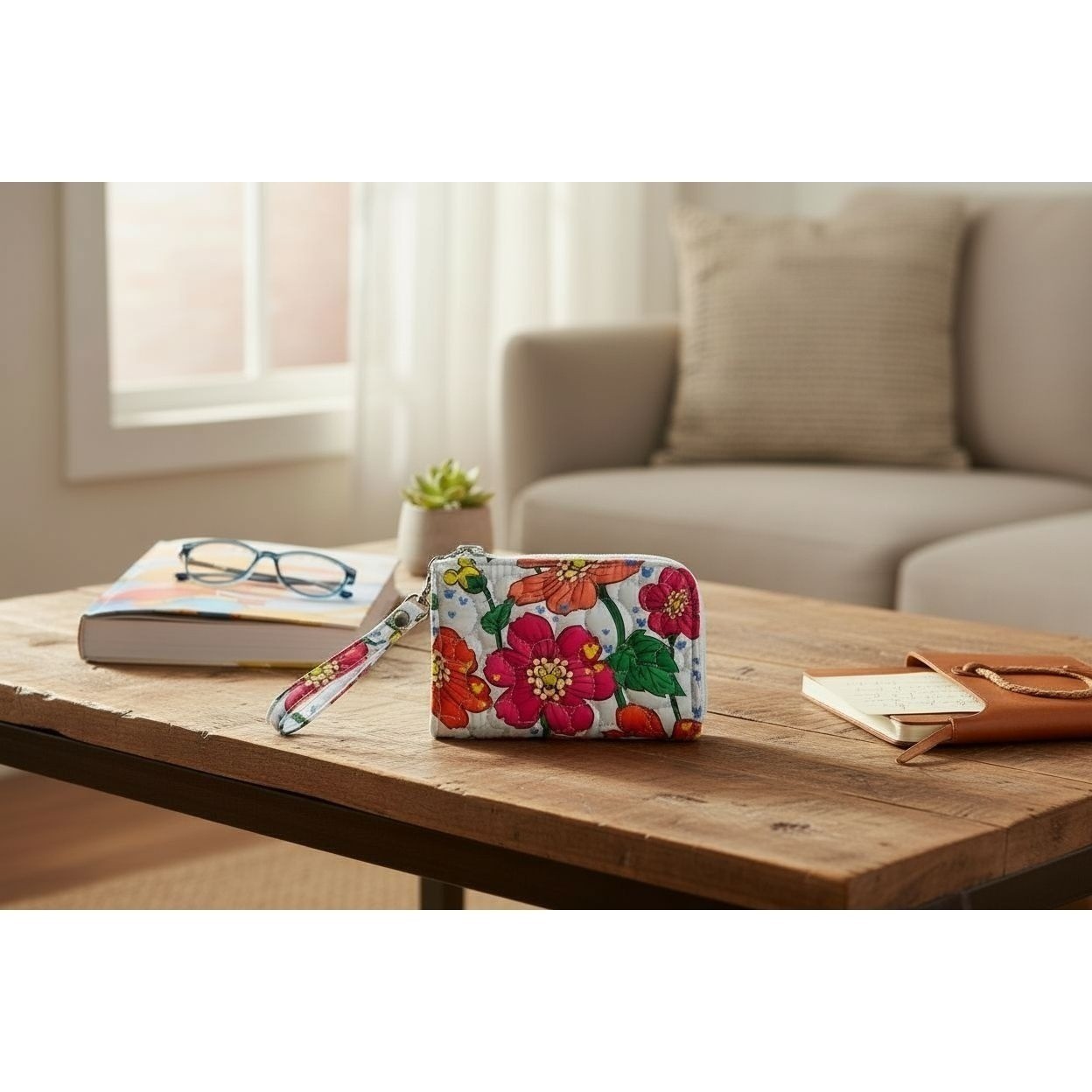 Vera Bradley Limited Ed. Zip Card Pouch Mickey Meadow Floral Quilted  Disney NEW