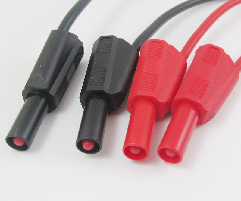 1pair Safety Silicon Test Cable Double Full Insulated Stackable Banana Plug 1M