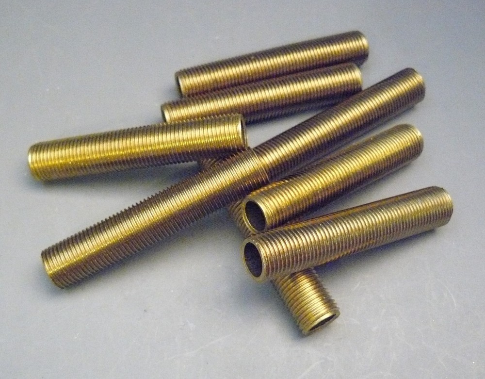 (8) 2" Solid Brass Nipples 1/8 IPS 3/8" OD Lamp Part Lighting Electrical NSB5
