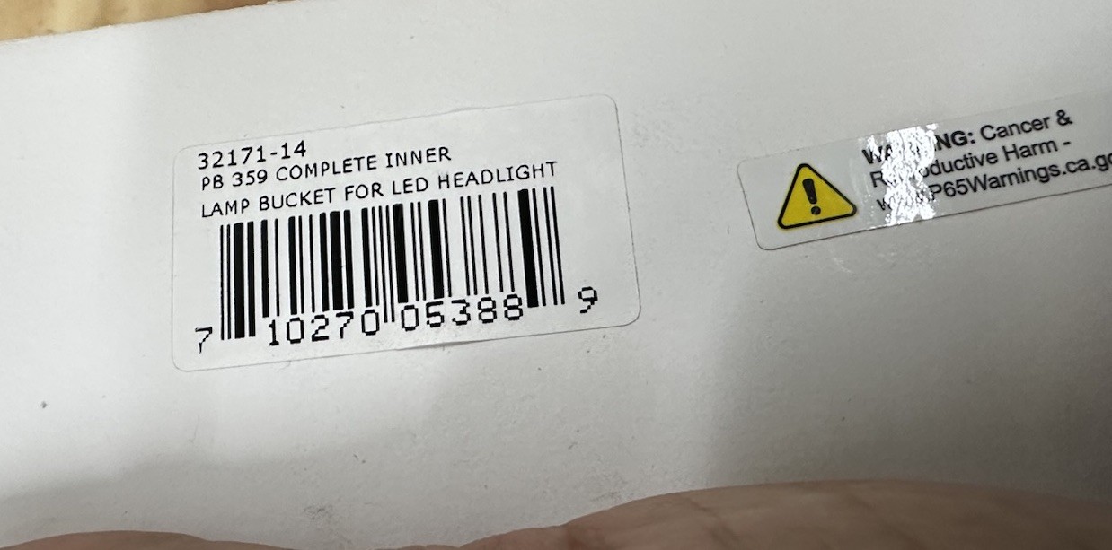 Inner Lamp Bucket for Peterbilt 359 LED Dual Headlights 32171-14