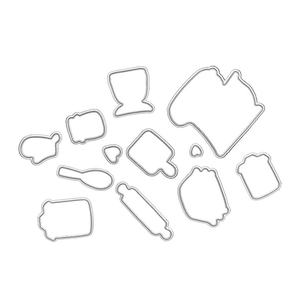 Kitchen Ware Silicone Clear Stamp and Die Sets for Card Making, DIY...