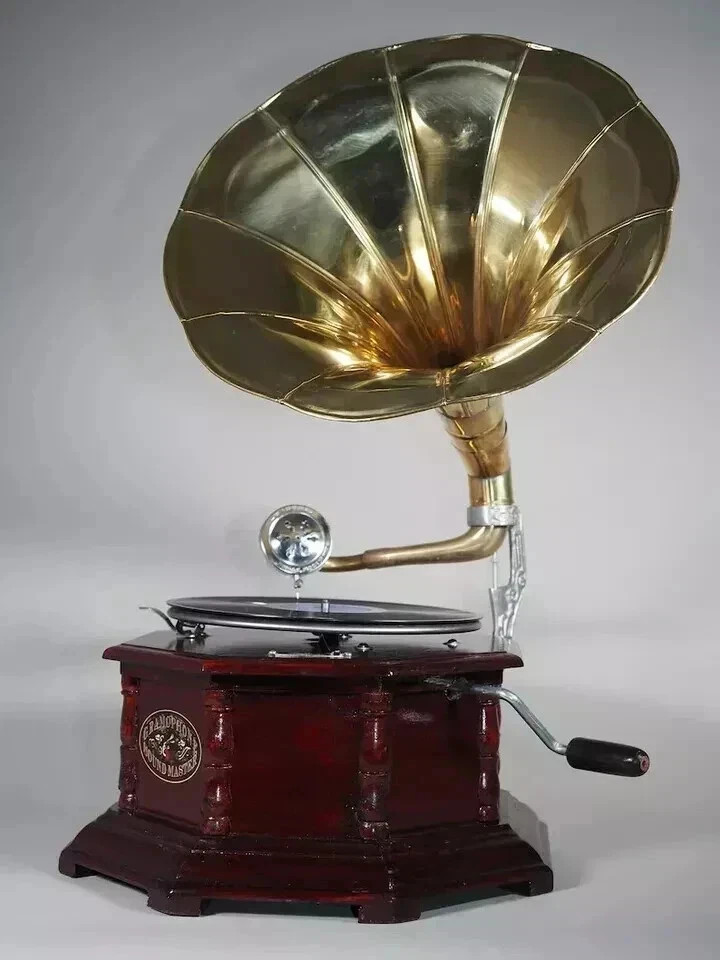 Antique Gramophone, Fully Functional Working Phonograph, win-up record player