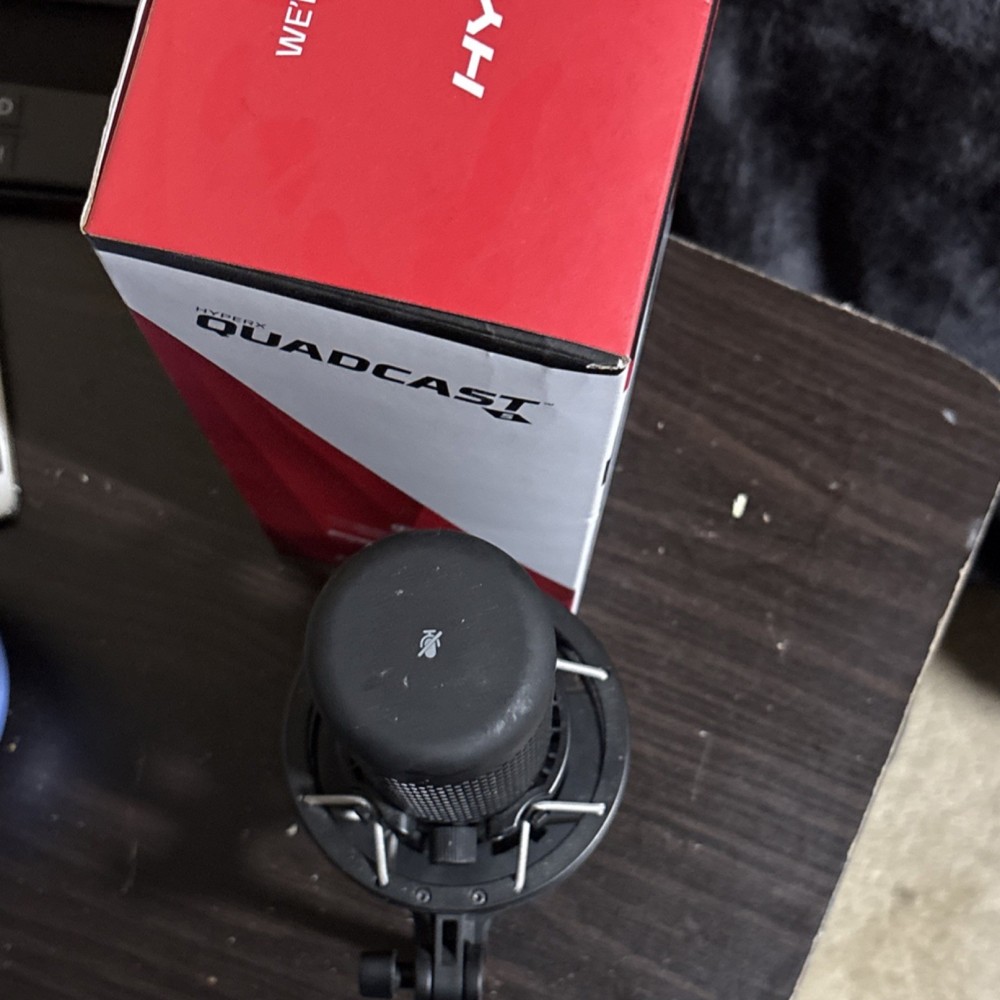 HyperX QuadCast Microphone Black Customizable Lighting Tap-to-Mute