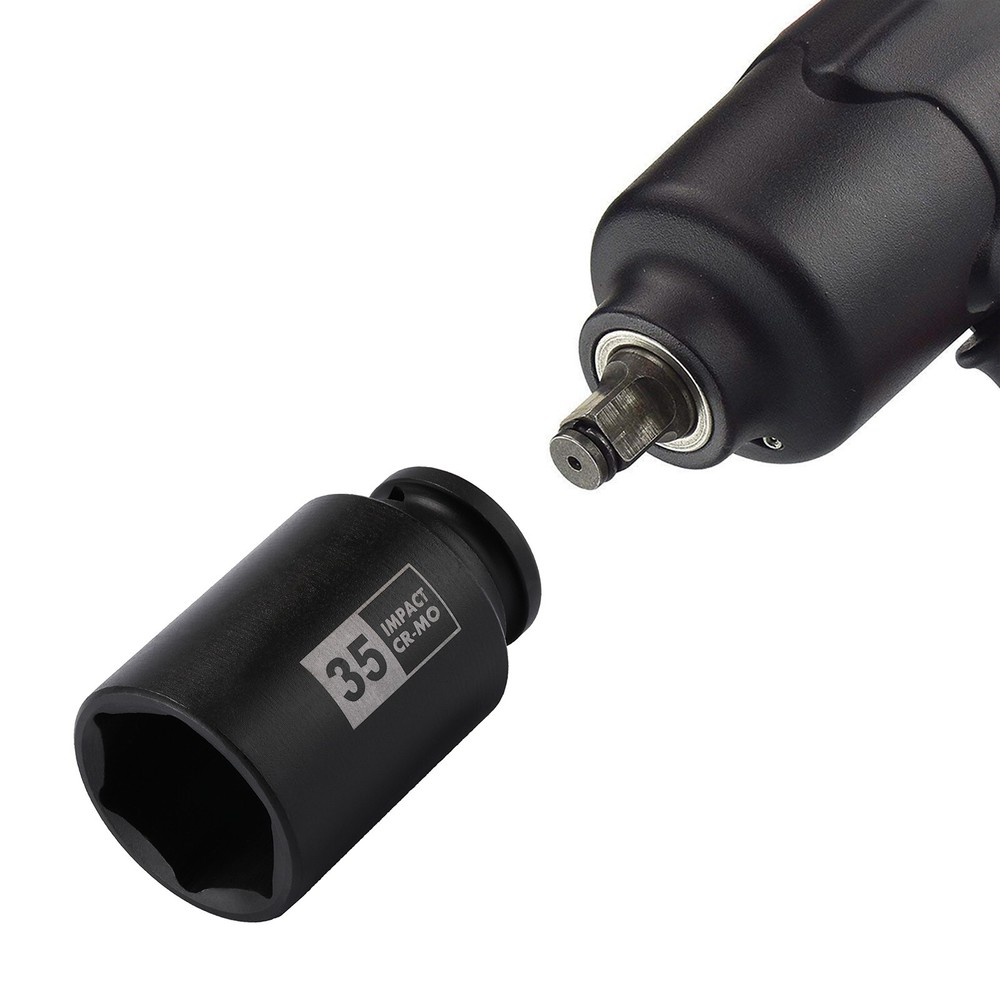 9PCS 1/2"Dr. Deep Spindle Axle Nut Impact Socket Set, CR-MO, Metric Large Socket