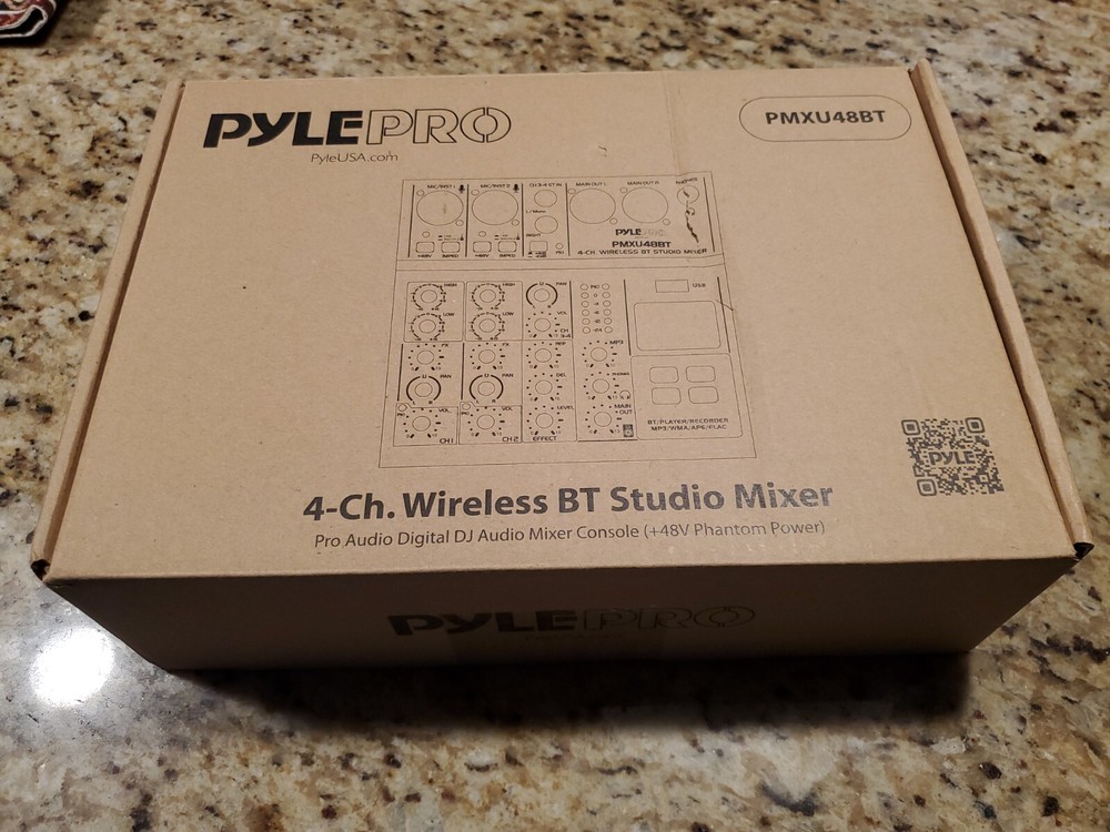Pyle PMXU48BT 4-Ch. Bluetooth Studio Mixer, Pro Digital DJ Audio Mixer Console