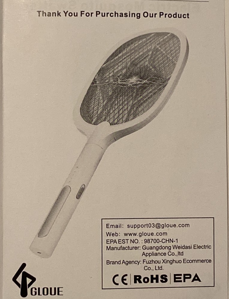 Handheld USB Rechargeable Mosquito Fly Swatter Bug Zapper Insect Killer Racket