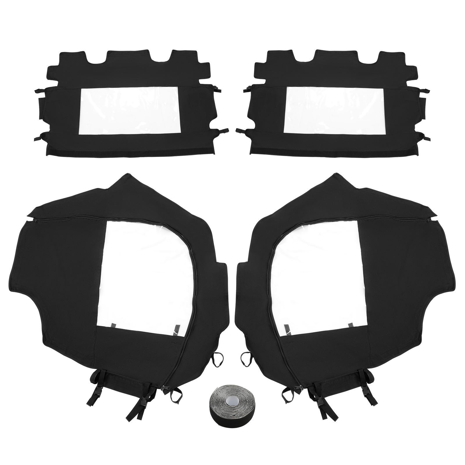 4PCS Fit Can-Am Commander 800 1000 11-20 Soft Doors & Rear Panel Enclosures