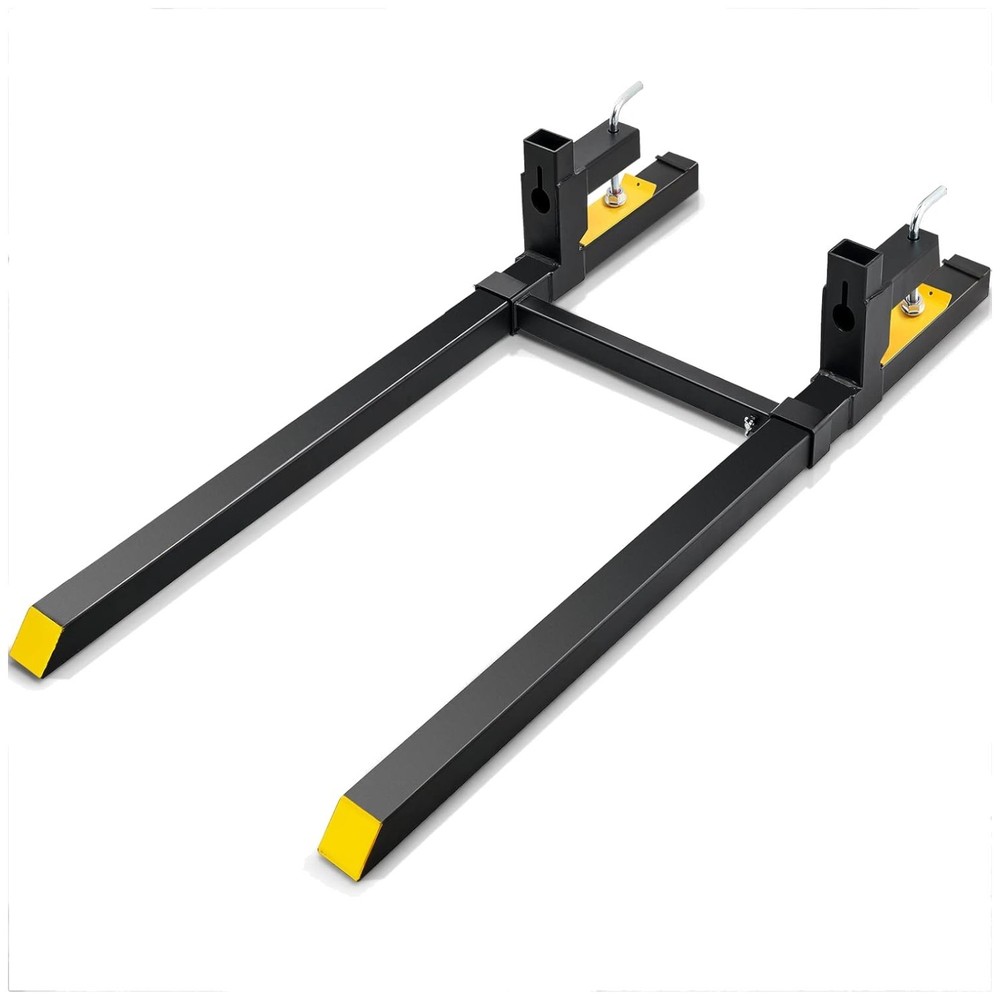 Versatile Loader Pallet Forks - 2000 lbs Capacity with Stabilizer for Tractors