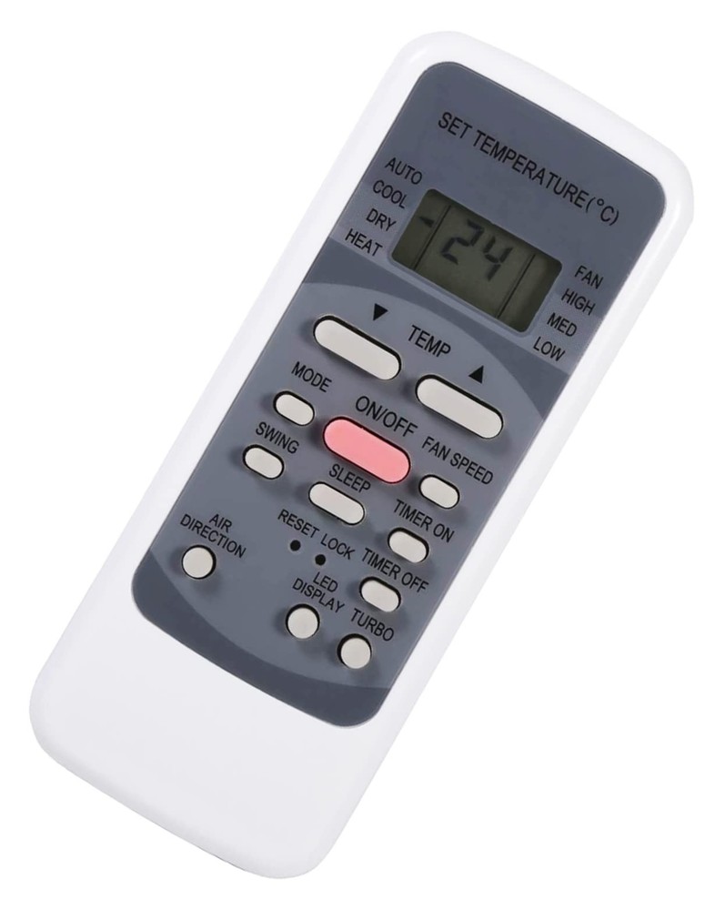 R51M/E Remote Control Replacement for Midea Air Conditioner, silver metallic