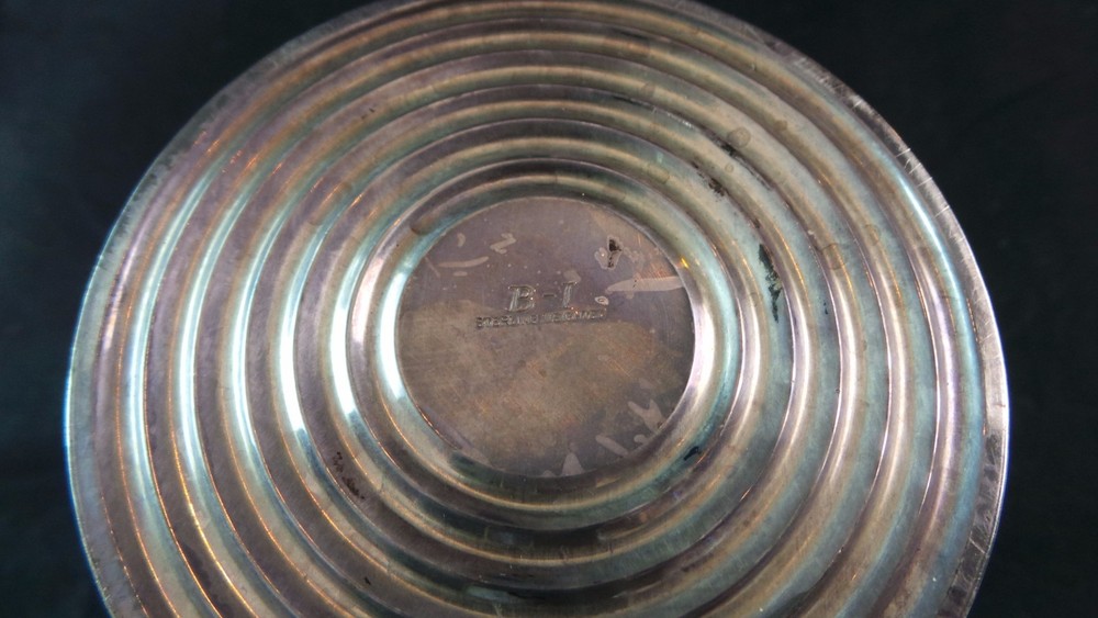 PAIR MID CENTURY WEIGHTED STERLING SILVER CANDY DISH CUPS