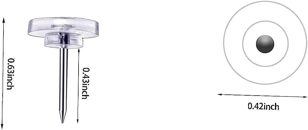 150 Count Push Pins, Clear Thumb Tacks, Flat Thumb Tacks Steel Point