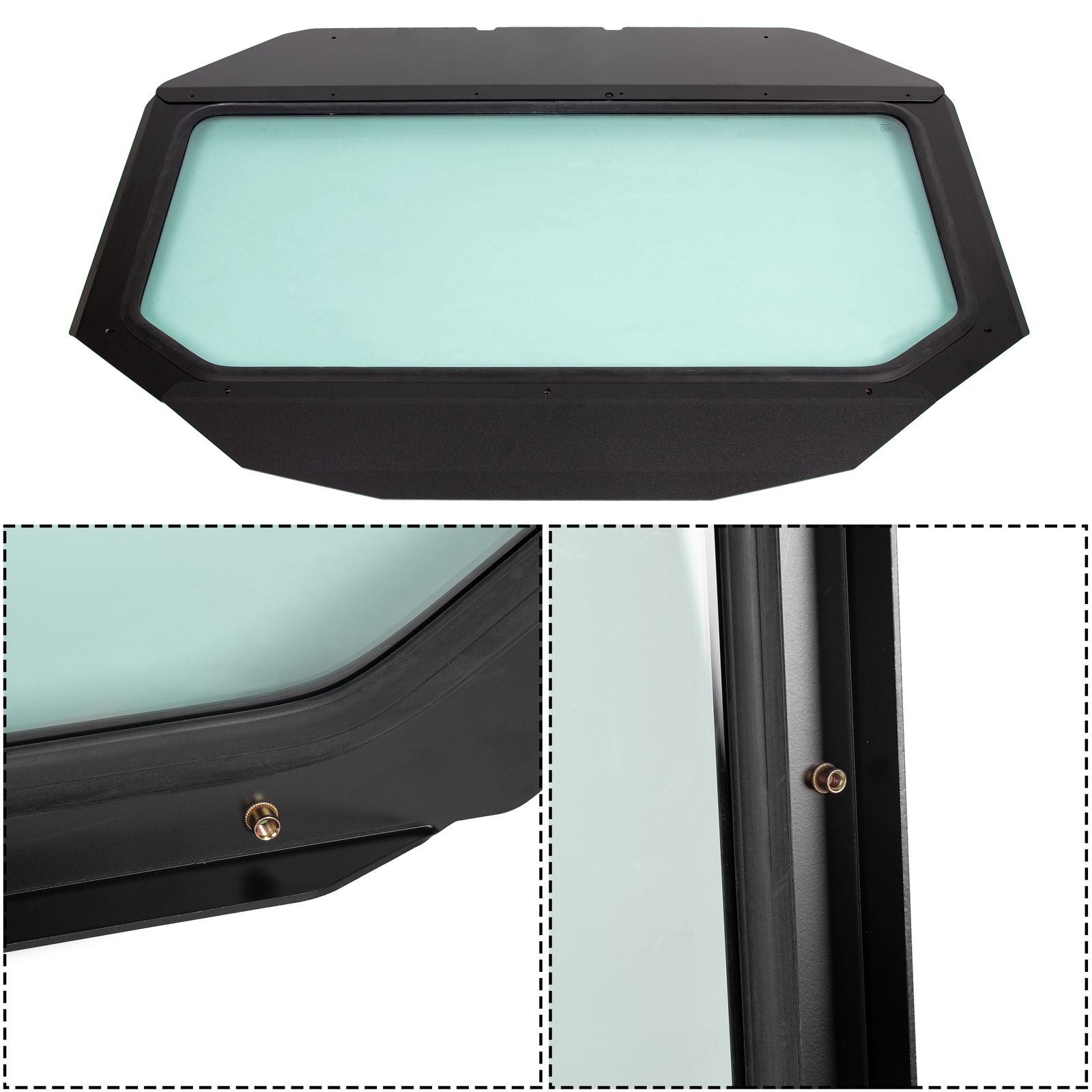 New Full Glass Windshield Black For Can Am Maverick X3 2017-2024