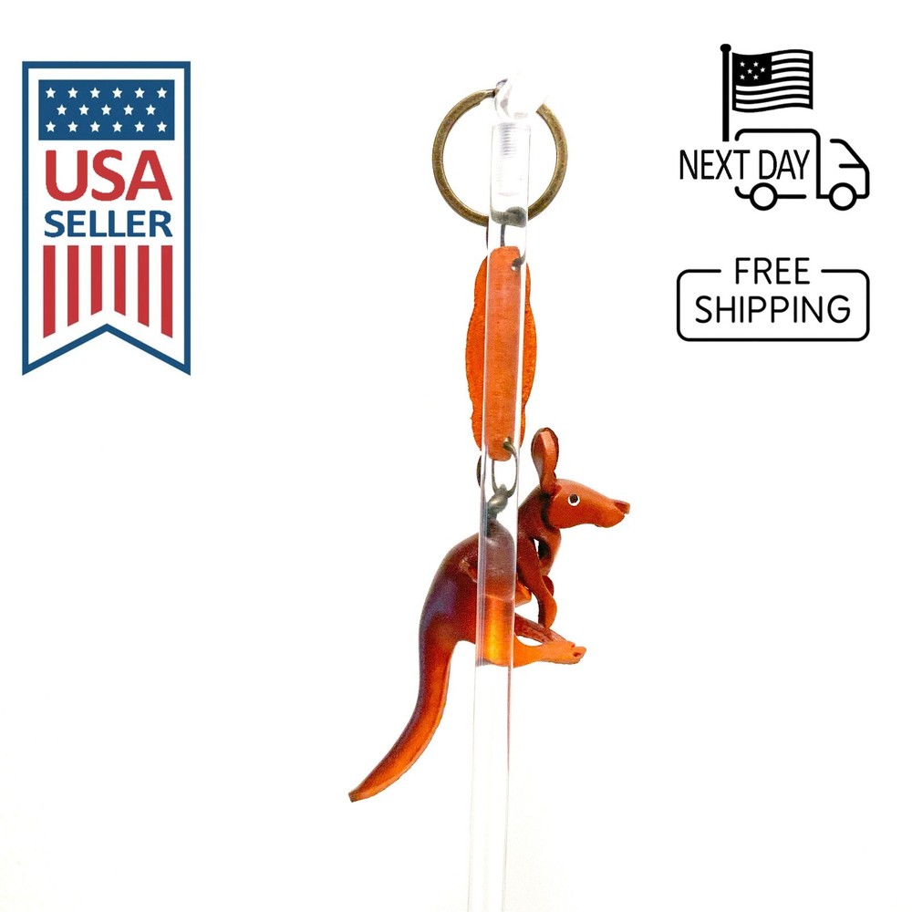 Kangaroo Handmade Leather Keyring