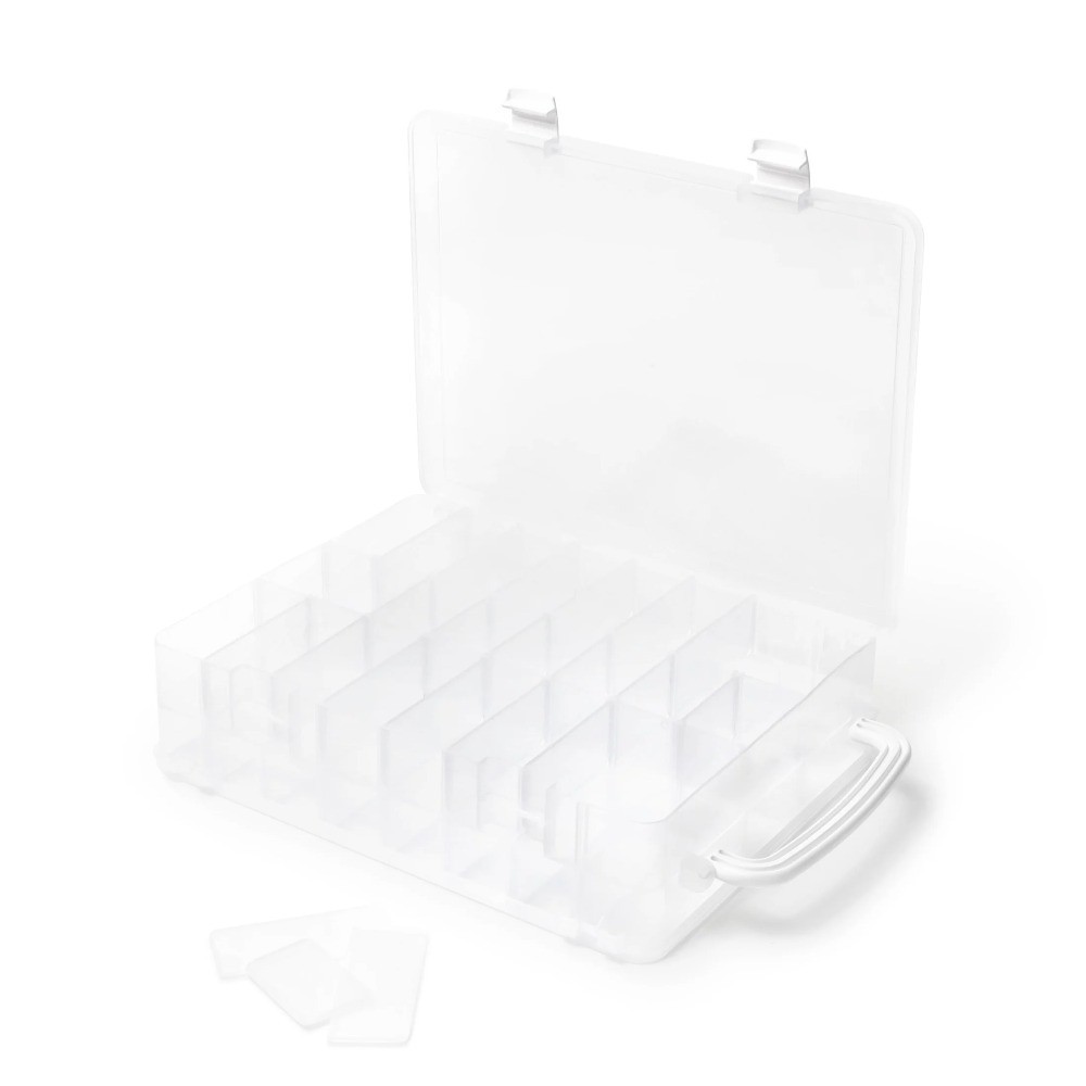Large Capacity Thread Organizer Box for 48 Sewing Spools with Removable Dividers