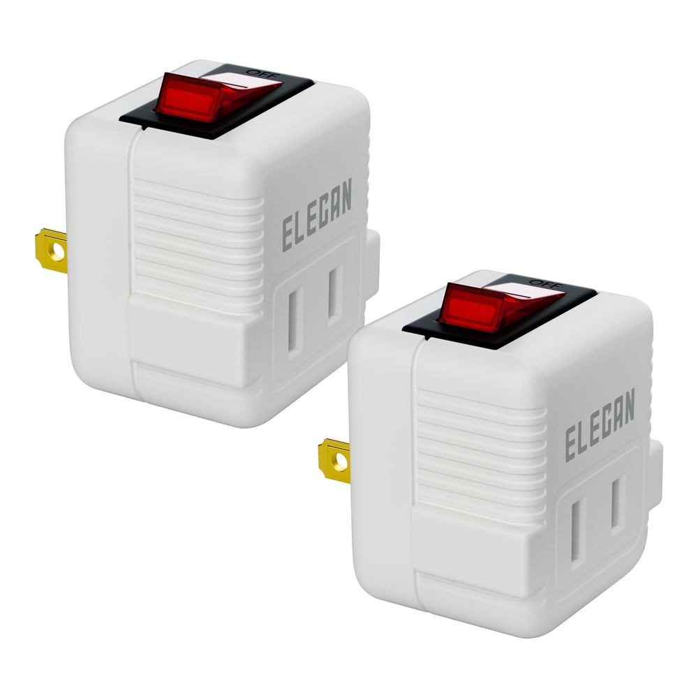 2 Prong Outlet Extender with On/Off Switch 2 Pack, Power Switch Outlet Adapte...