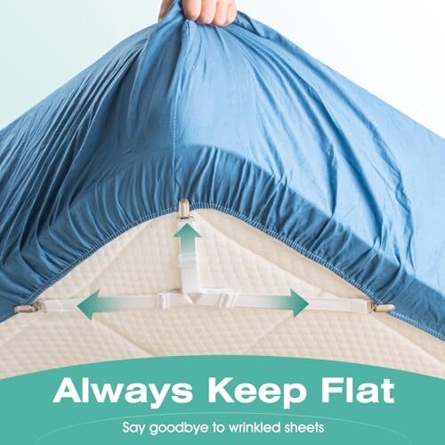 Bed Sheet Straps, Easy to Install Bed Sheet Clips, Fitted A-white, 4pcs Set