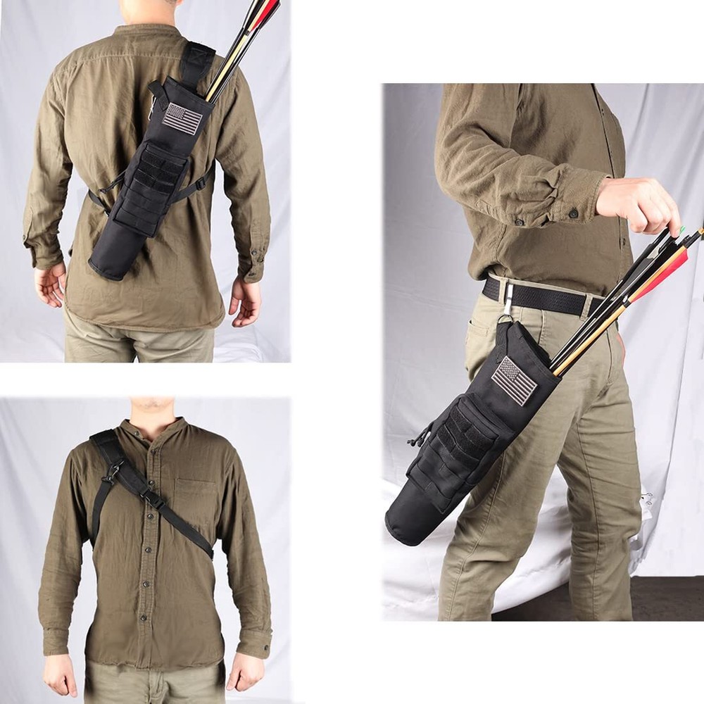 Archery Lightweight Back Arrow Quiver Dual Use Foldable Compact Hip Arrows Ba...