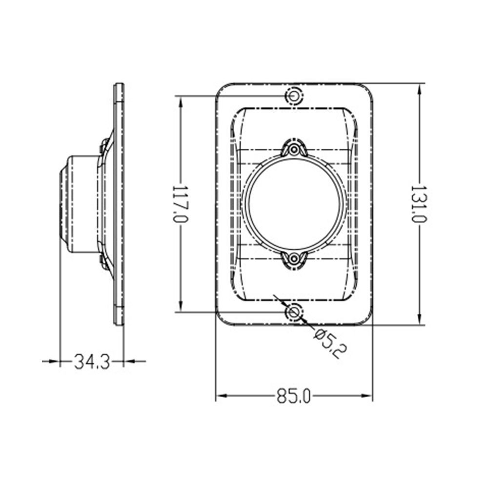 Pactrade Marine Boat LED Stern Light Rectangular SS 304 Splash Proof Flush Mount