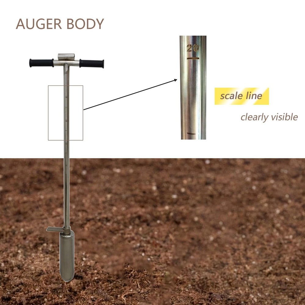 INTBUYING 40’’ Soil Sampler Probe Soil Test Probe 9.8’’Sample Ejector Foot Pedal