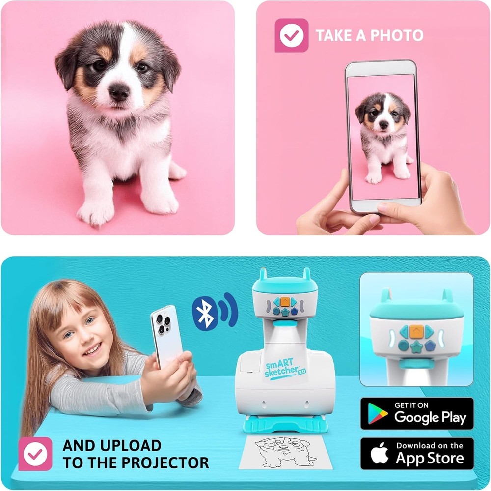 Interactive Smart Sketcher 2.0 Drawing Projector with Bluetooth & 60+ Activities